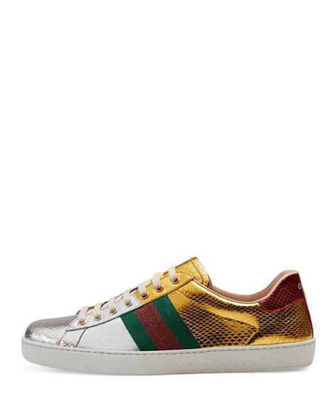 men's ace sneaker with gucci blade price|gucci ace metallic snakeskin sneakers.